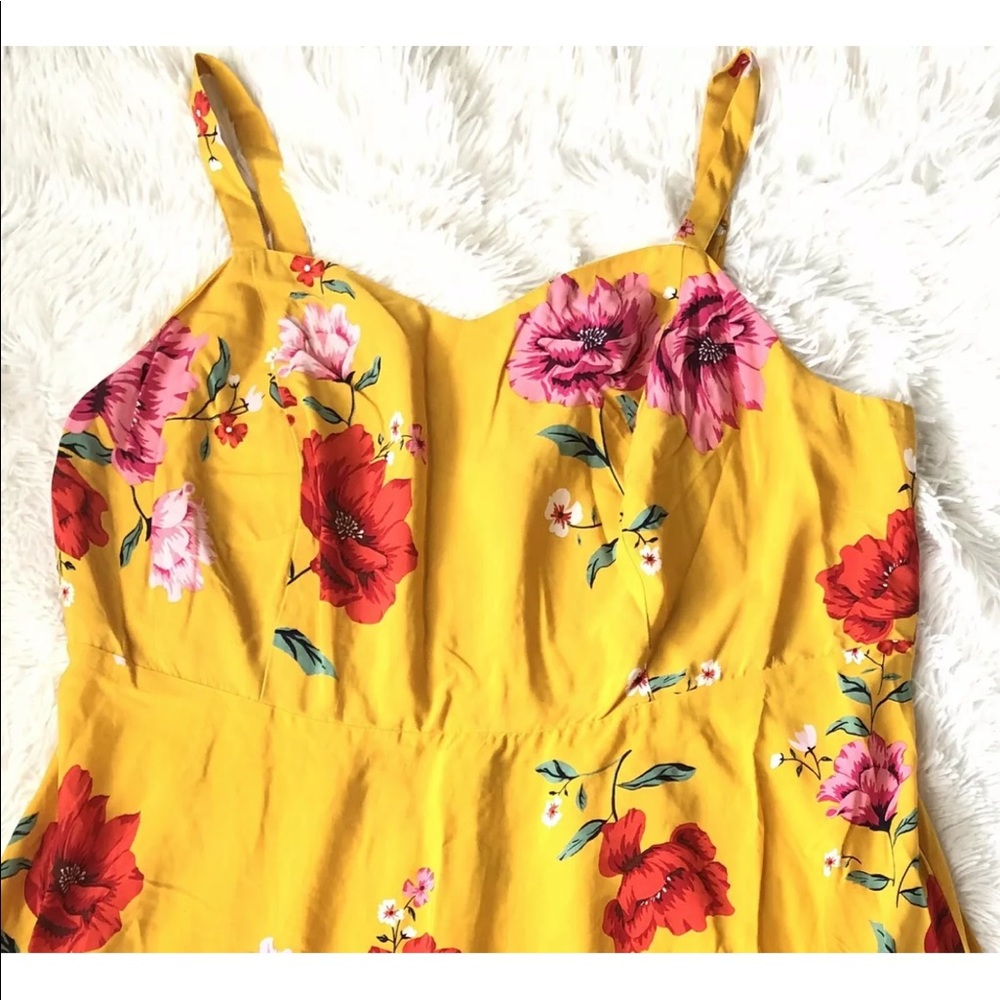 NEW Yellow Print, Fit & Flare Dress - Picture 3 of 7